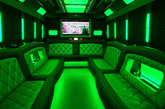 wooden floors on a party bus